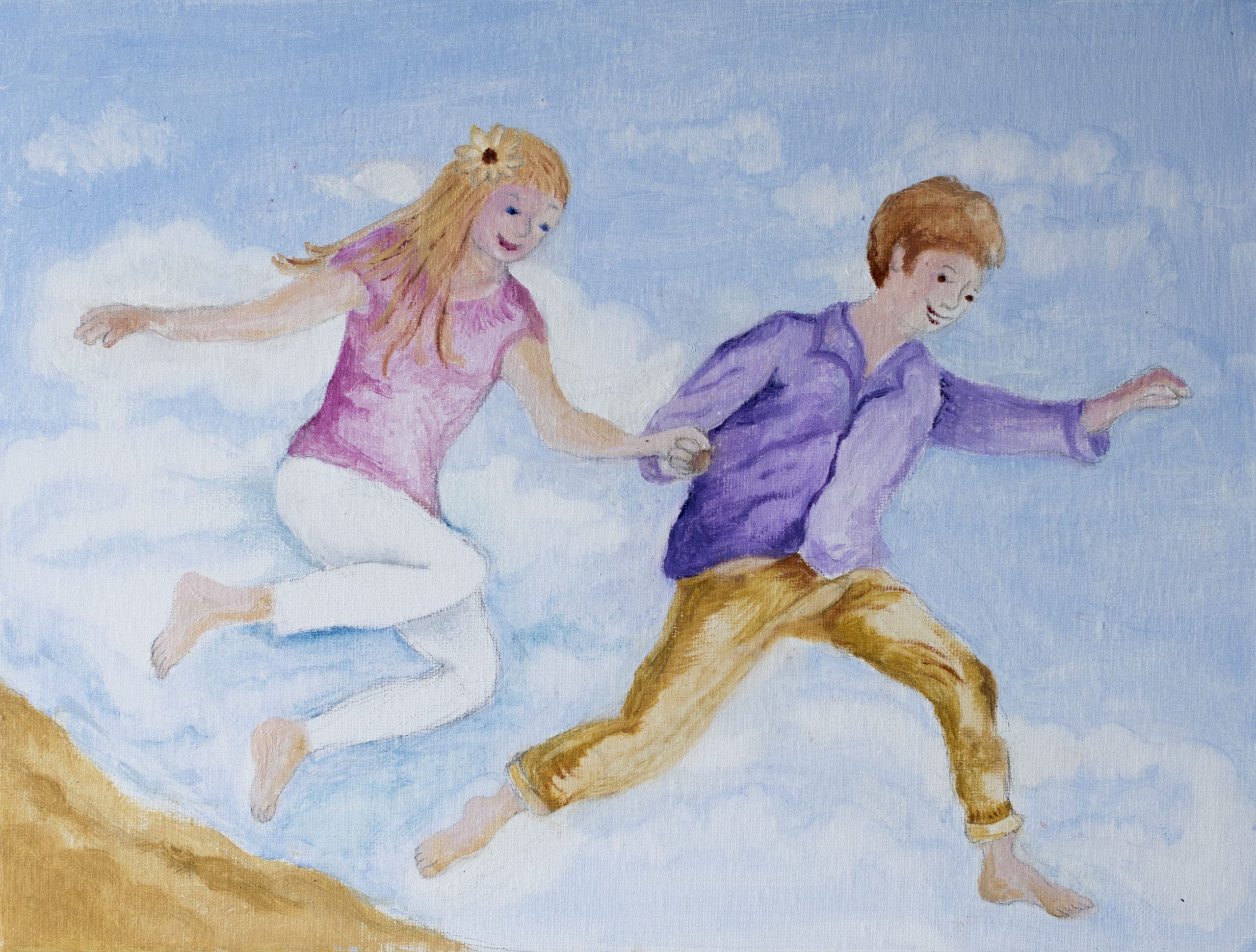 Stappen zetten Symbolische illustratie van De Kracht van Acht - 2 kinderen die elkaars hand vasthouden komt als symbool voor transformatie en innerlijke bevrijding