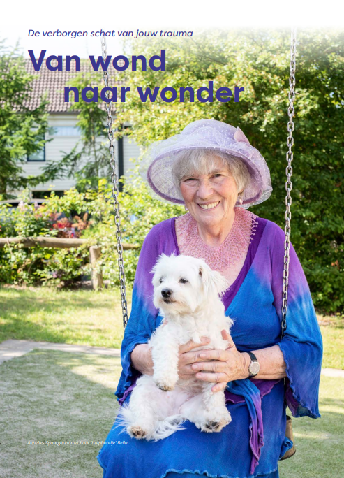 Annelies Bella schommel met bella op schoot